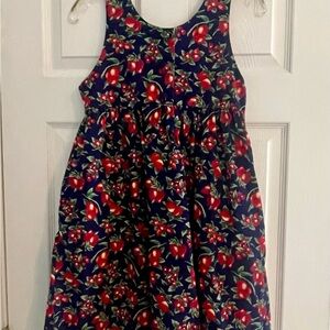 Charming Strawberry/Cherry Print Kids Dress Size M
